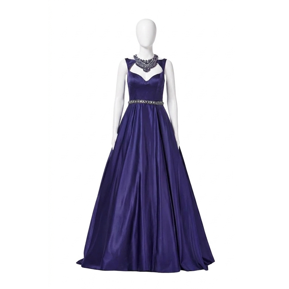 NEW ANGELA & ALISON rhinestone prom dress in midnight blue